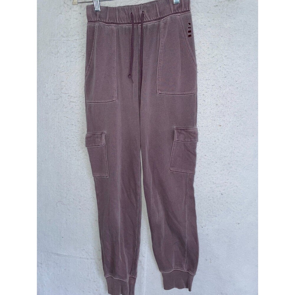 VICTORIA SECRET PINK Sweatpants Cargo pockets XS pants logo fleece jogger Womens